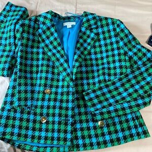 Checked Bleu & green Vest